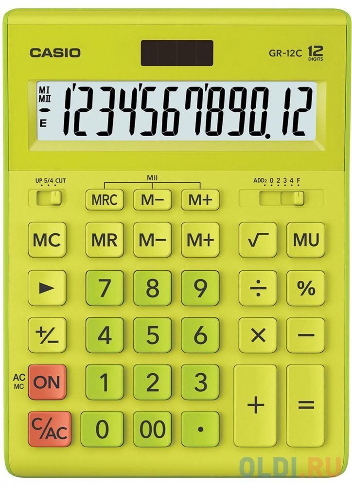 Калькулятор настольный CASIO GR-12С-GN 12-разрядный салатовый 250443 - фото 2