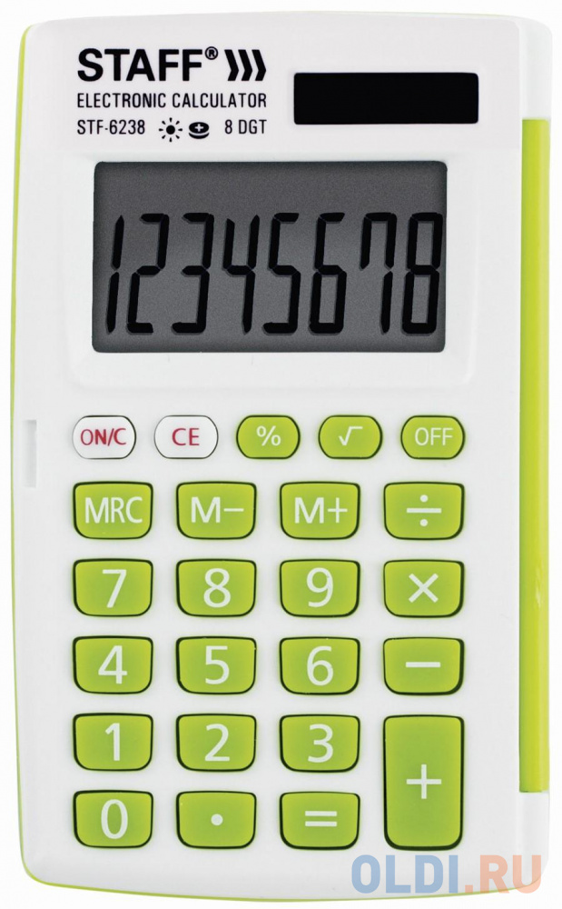 Калькулятор карманный STAFF STF-6238 8-разрядный белый 250283