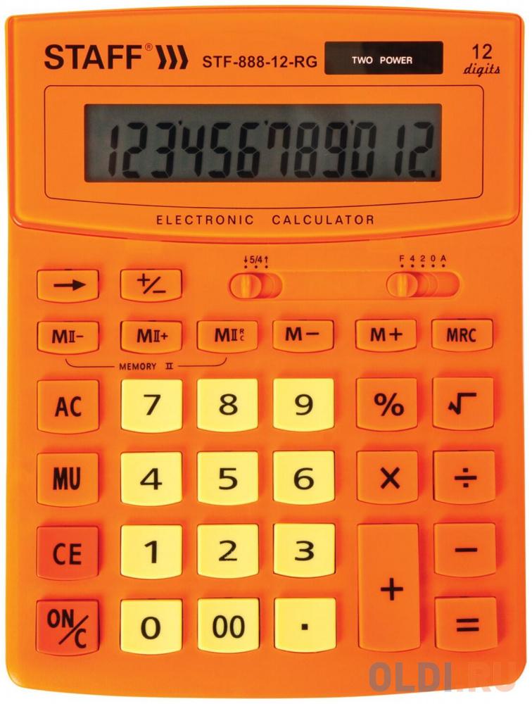 Калькулятор настольный STAFF STF-888-12-RG 12-разрядный оранжевый 250453