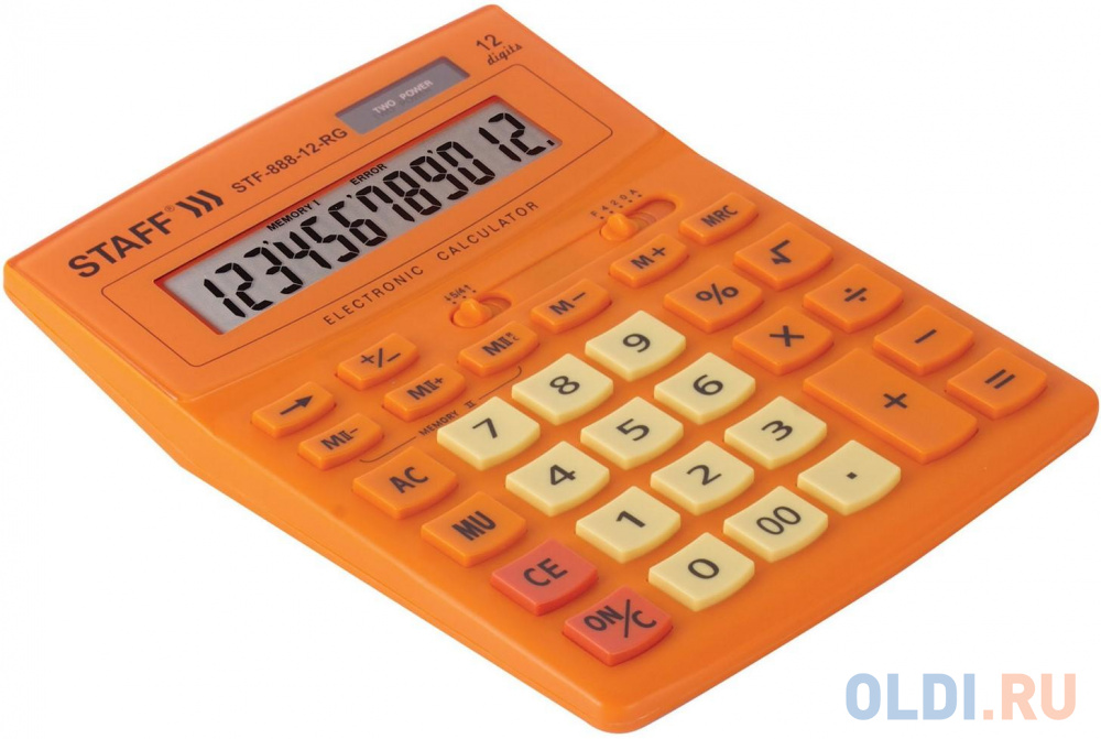Калькулятор настольный STAFF STF-888-12-RG 12-разрядный оранжевый 250453 - фото 4