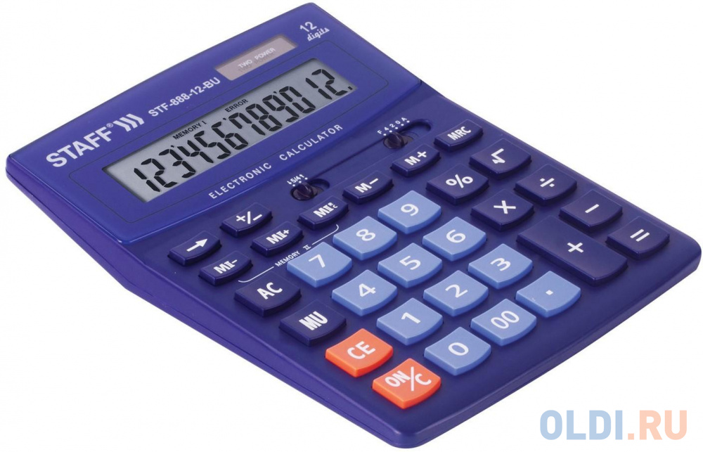 Калькулятор настольный STAFF STF-888-12-BU 12-разрядный синий 250455 фото