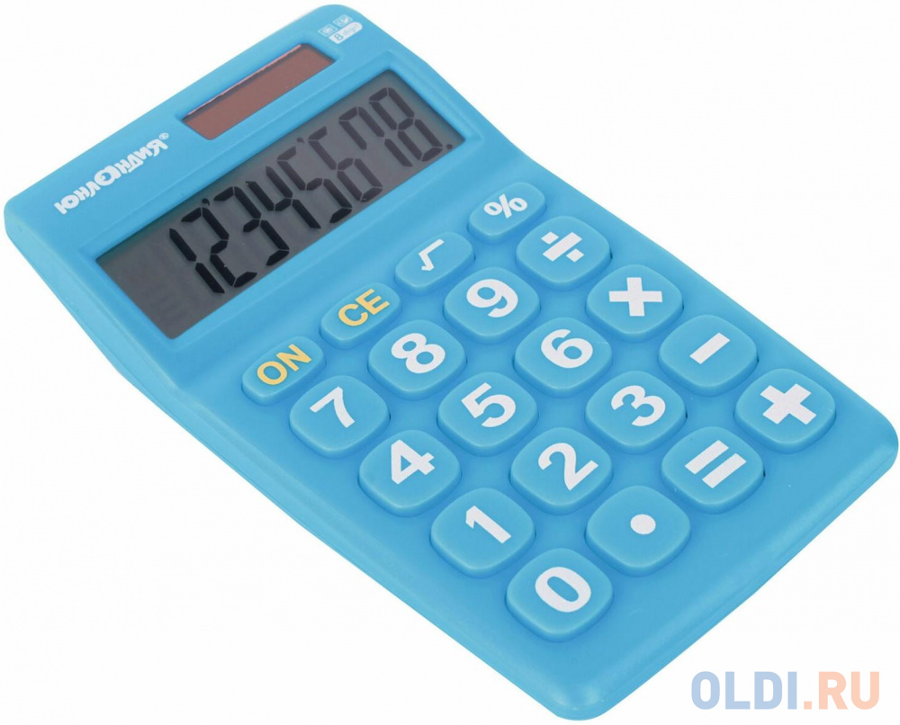 Калькулятор карманный ЮНЛАНДИЯ 250456 8-разрядный синий - фото 2