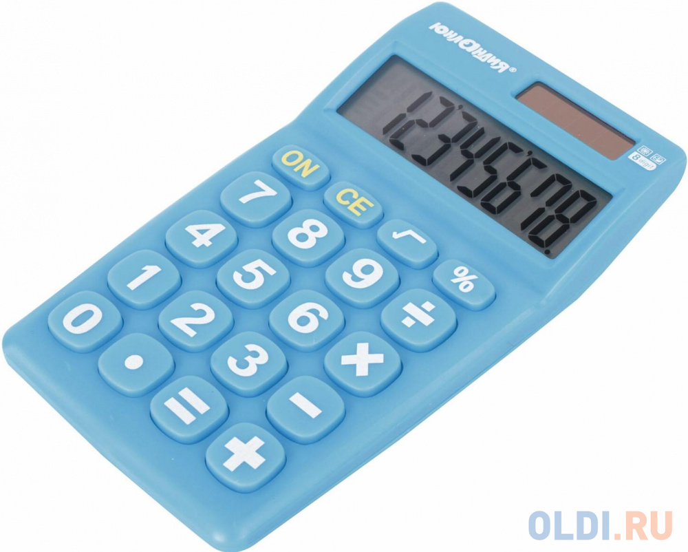 Калькулятор карманный ЮНЛАНДИЯ 250456 8-разрядный синий - фото 3