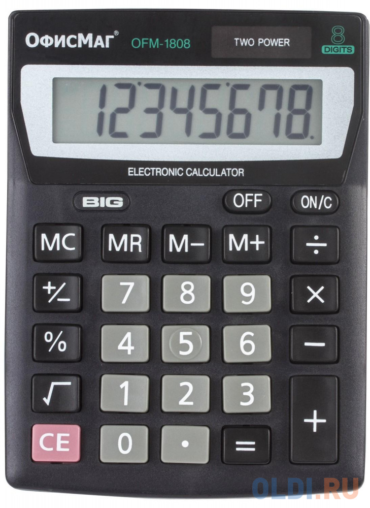 Калькулятор настольный ОФИСМАГ OFM-1807 8-разрядный черный 250223