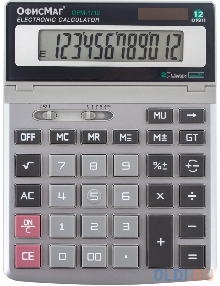 Калькулятор настольный ОФИСМАГ OFM-1712 12-разрядный серый 250225