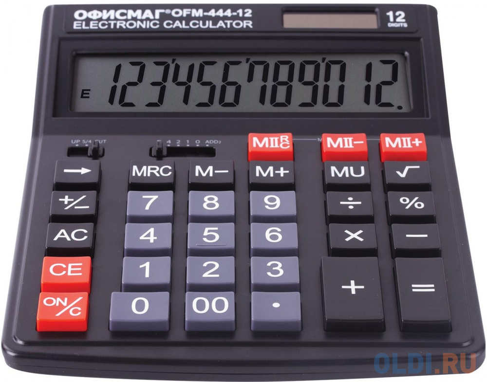 Калькулятор настольный ОФИСМАГ OFM-444 12-разрядный черный 250459 фото
