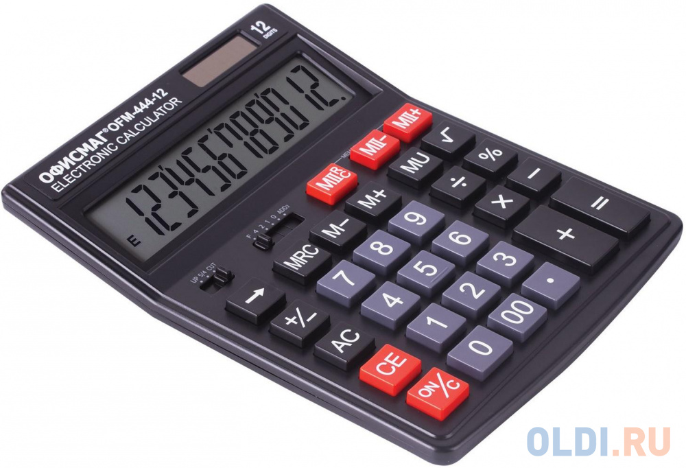 Калькулятор настольный ОФИСМАГ OFM-444 12-разрядный черный 250459 - фото 3