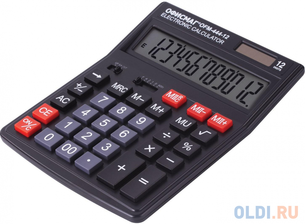 Калькулятор настольный ОФИСМАГ OFM-444 12-разрядный черный 250459 фото