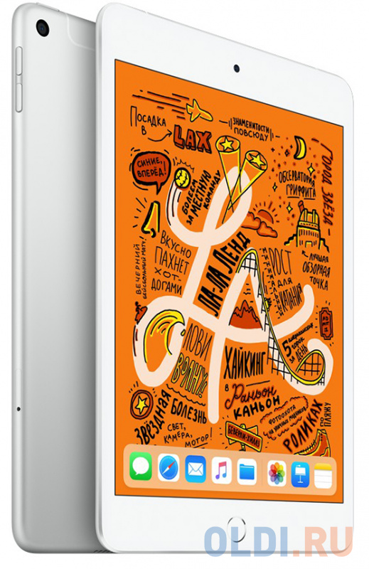 

Планшет Apple iPad mini Wi-Fi+Cellular 64GB Silver серебрянного цвета MUX62RU/A