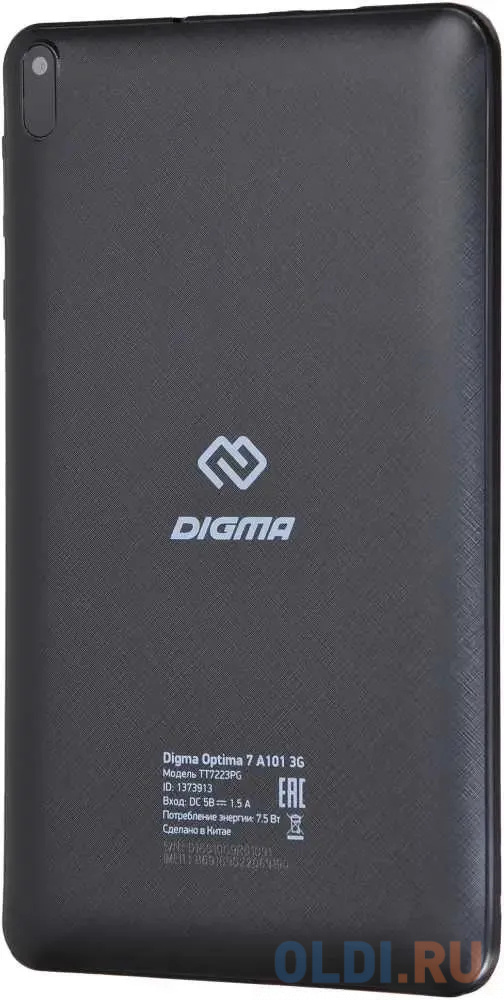 Планшет Digma Optima 7 A101 3G SC7731E (1.3) 4C/RAM1Gb/ROM8Gb 7" TN 1024x600/3G/Android 10.0 Go/черный/0.3Mpix/0.3Mpix/BT/GPS/WiFi/Touch/microSD TT7223PG - фото 3