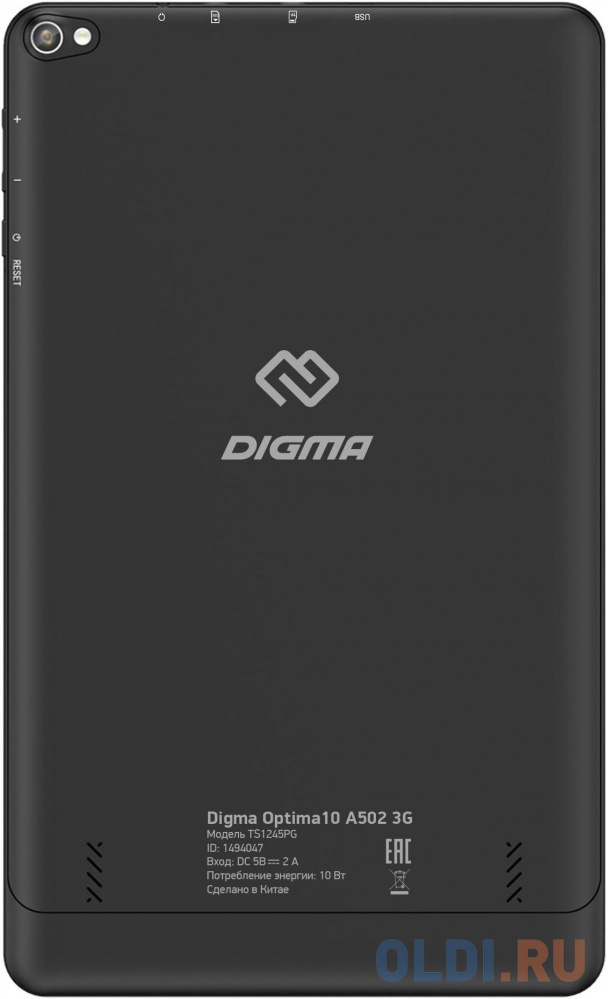 Планшет Digma Optima 10 A502 3G SC7731E (1.3) 4C RAM1Gb ROM16Gb 10.1" IPS 1280x800 3G Android 11.0 Go черный 2Mpix 0.3Mpix BT GPS WiFi Touch microSD 64Gb minUSB 4000mAh TS1245PG - фото 2