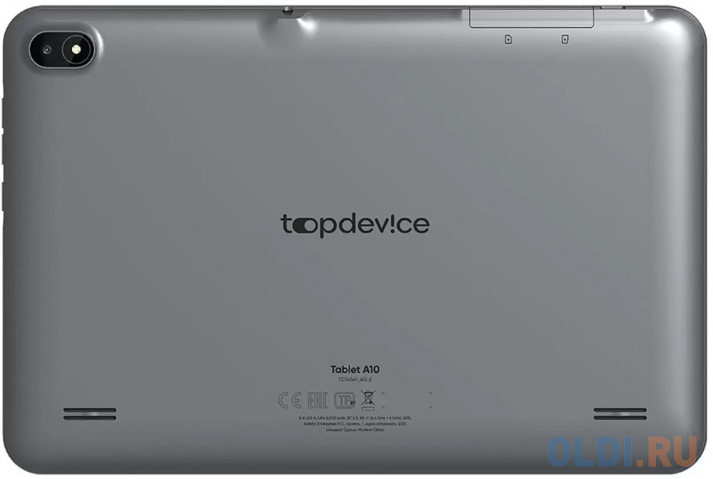 Topdevice Tablet A10, 10.1" (1280x800) IPS, HMS Android 11, up to 2.0GHz 4-core Unisoc Tiger T310, 3/32GB, 4G, GPS, BT 5.0, WiFi, USB Type-C, mic TDT4541_4G_E_CIS - фото 2