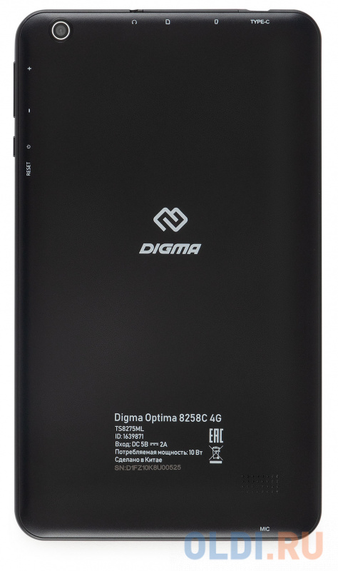 Планшет Digma Optima 8258C 8" 32Gb Black Wi-Fi 3G Bluetooth LTE Android фото