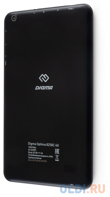 Планшет Digma Optima 8258C 8" 32Gb Black Wi-Fi 3G Bluetooth LTE Android фото