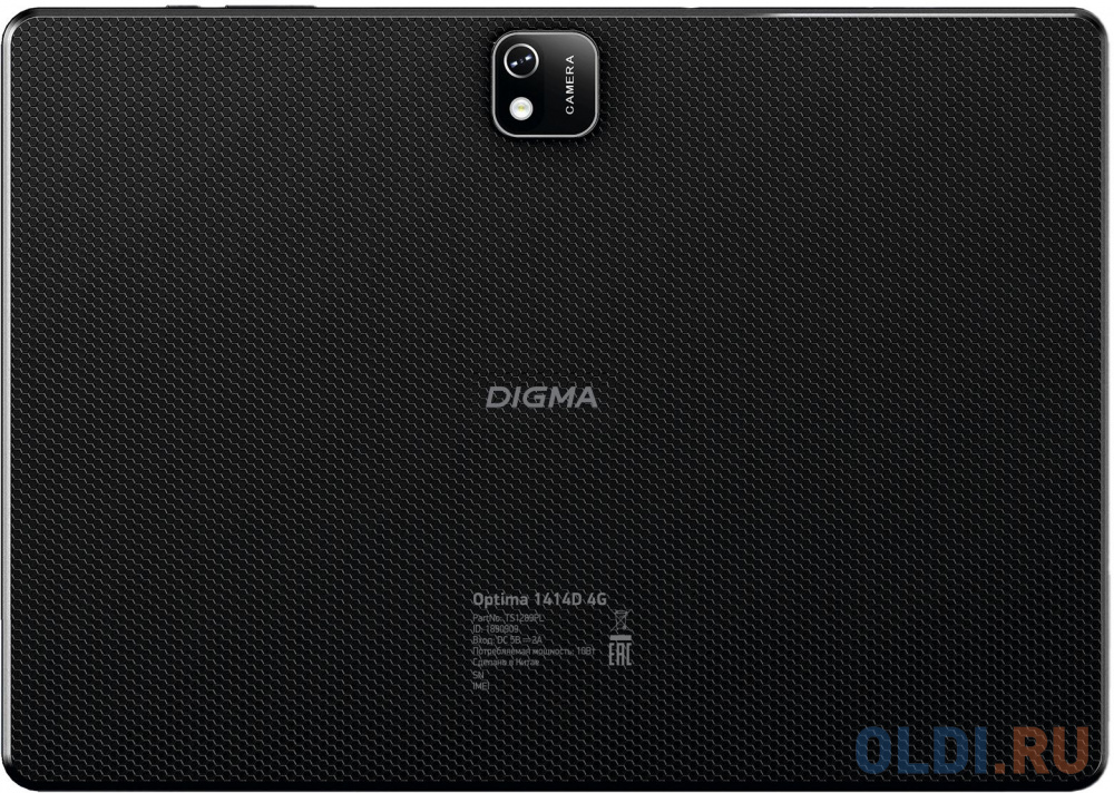 Планшет Digma Optima 1414D 4G T606 (1.6) 8C RAM4Gb ROM64Gb 10.1" IPS 1920x1200 3G 4G Android 12 черный 5Mpix 2Mpix BT GPS WiFi Touch microSD 256G TS1289PL - фото 2