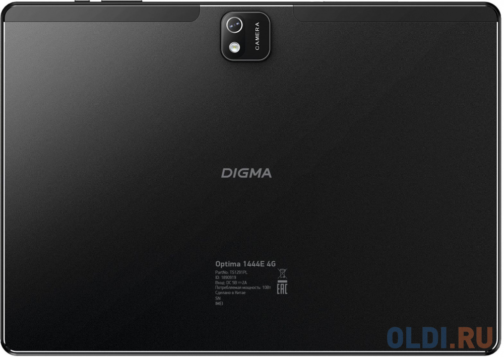 Планшет Digma Optima 1444E 4G T606 (1.6) 8C RAM6Gb ROM128Gb 10.1" IPS 1920x1200 3G 4G Android 12 черный 5Mpix 2Mpix BT GPS WiFi Touch microSD 256 TS1291PL - фото 3