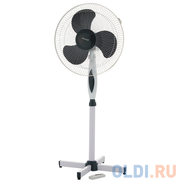 

Вентилятор напольный Maxwell MW-3545(W), 45 Вт., диаметр 16" (40см.), 3 скорости вращения, ПДУ