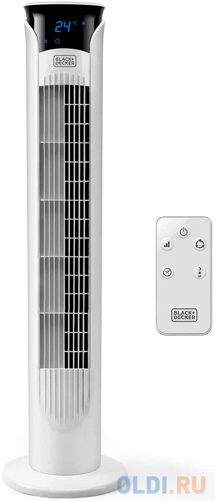 Вентилятор напольный Black+Decker BXEFT48E 45 Вт белый, размер 22х81х22 см