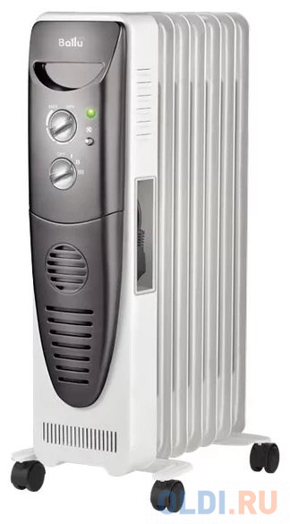 Масляный радиатор BALLU BOH/TB- 07FH 1500 Вт белый чёрный отпариватель scarlett sc gs130s08 1950вт белый чёрный