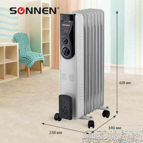 Масляный радиатор Sonnen DFB-07BS 1500 Вт серый фото