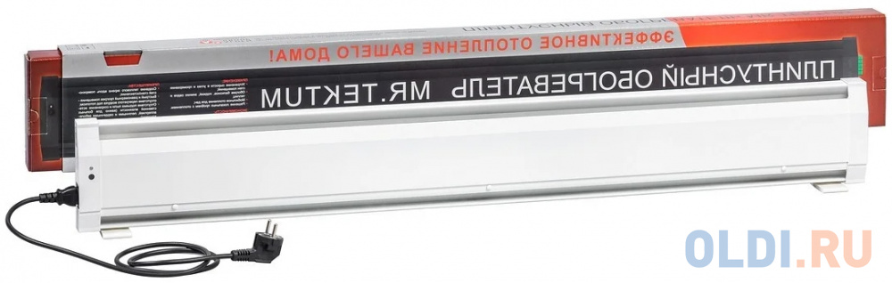Mr.Tektum Электрический плинтусный обогреватель 675вт smart 1, 6м белый AG-SMART16-WL
