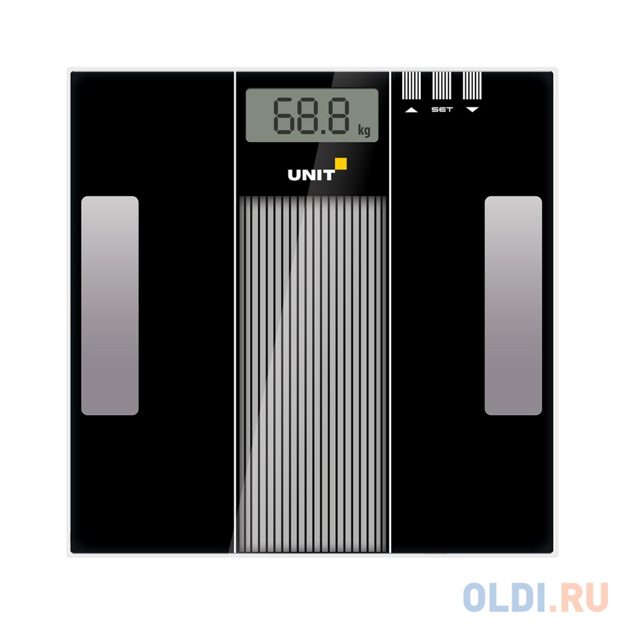 Весы напольные электронные UNIT UBS-2210 (Цвет: Чёрный); стекло, Диагностические, 150кг. 100гр