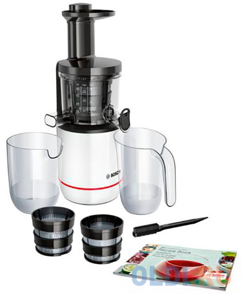 

Соковыжималка Bosch VitaExtract MESM500W 150Вт,2 фильтра д/сока и смузи,емк-ть д/сока 1л,белая