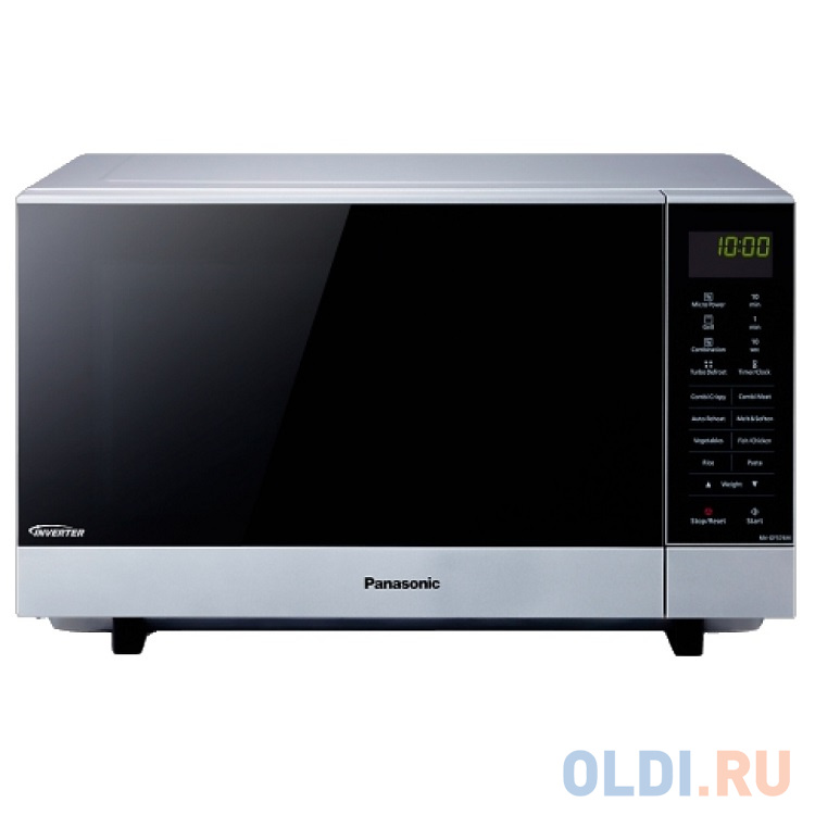 

Микроволновая печь Panasonic NN-GF574MZPE, инверторная, гриль, 27л, 1000Вт, эл.управл, зпщита от детей, серебристый