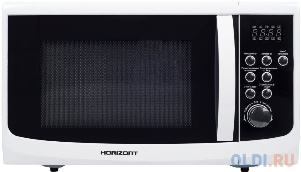 Микроволновая печь Horizont 23MW800-1379CAW 1000 Вт белый чёрный стол журнальный мебелик лайм дуб сонома белый чёрный п0005485