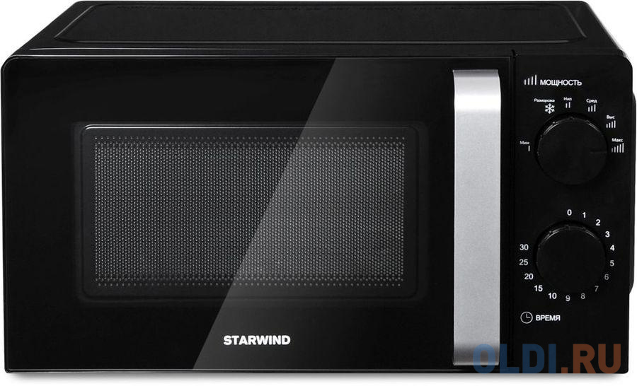 Микроволновая Печь Starwind SMW2520 20л. 700Вт черный/серебристый, цвет чёрный, размер 44.6 х 24.5 х 36.0 см - фото 1