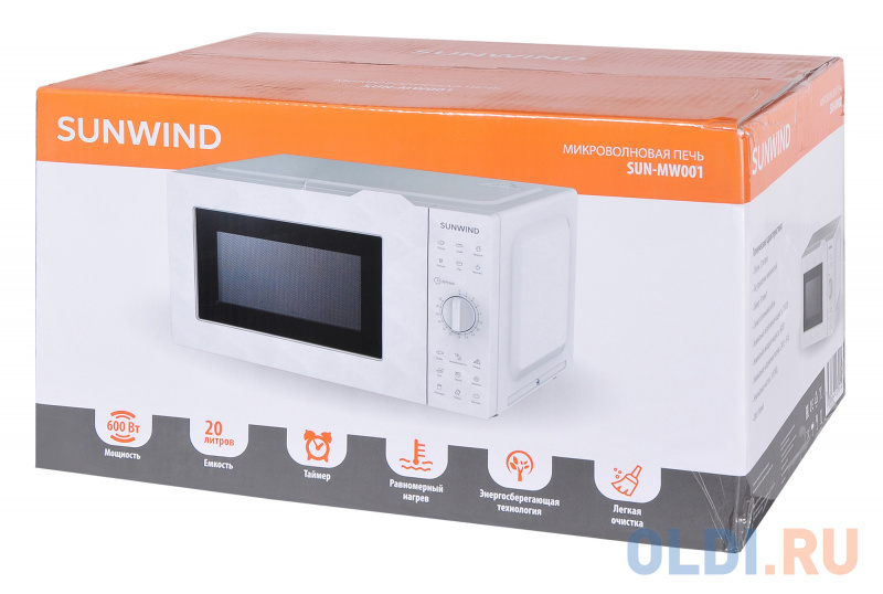 Микроволновая печь SunWind SUN-MW001 600 Вт белый фото