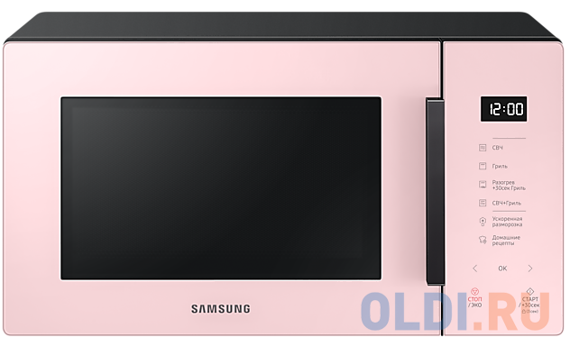 Микроволновая Печь Samsung MG23T5018AP/BW 23л. 800Вт розовый микроволновая печь gorenje mo20a3wh 20л 800вт белый