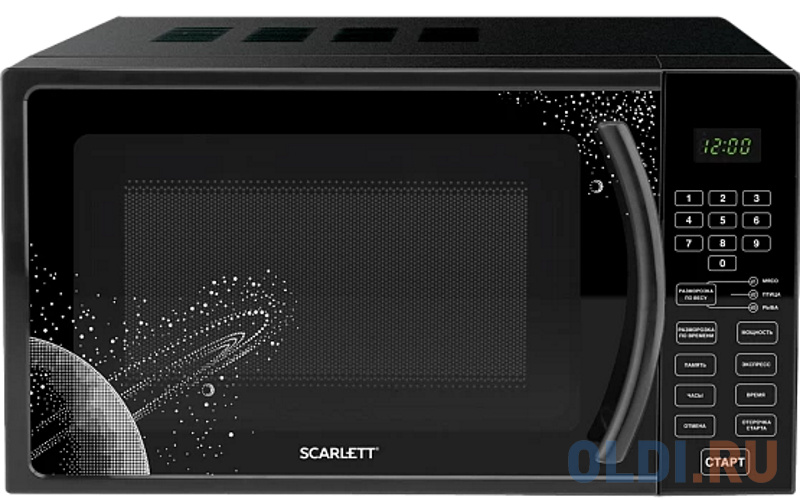 Микроволновая печь Scarlett SC-MW9020S09D 700 Вт чёрный встраиваемая микроволновая печь bosch bfl623mc3 800 вт чёрный