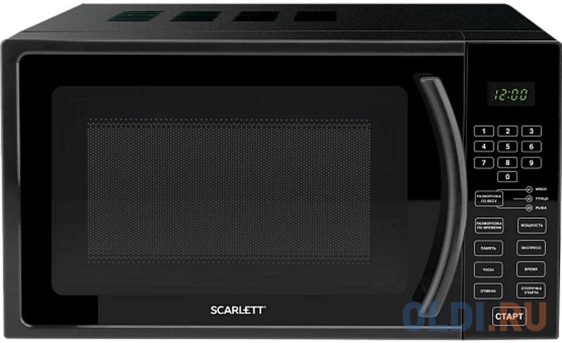 Микроволновая печь Scarlett SC-MW9020S08D 700 Вт чёрный встраиваемая микроволновая печь gorenje bm251sg2bg 900 вт чёрный