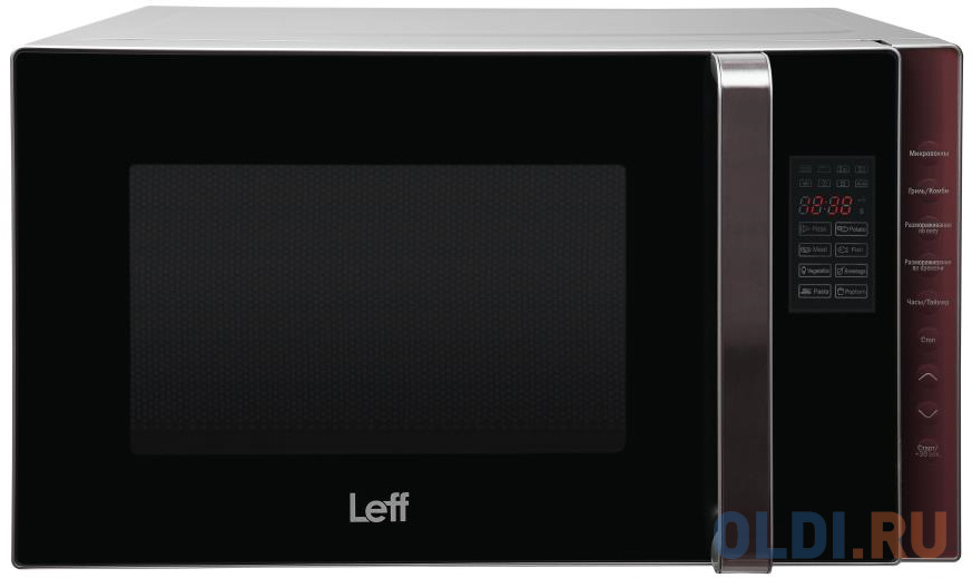 Микроволновая печь LEFF 23MD803SG 800 Вт серебристый чёрный микроволновая печь caso mcg 30 ceramic chef 900 вт серебристый чёрный