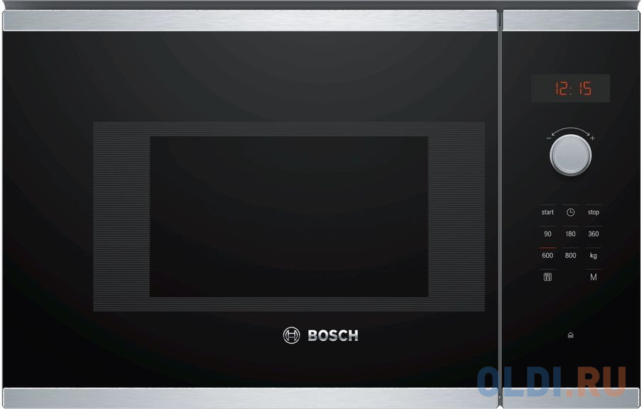Встраиваемая микроволновая печь Bosch BFL523MS0 800 Вт нержавеющая сталь/черный варочная панель газовая bosch pgh6b5b90 нержавеющая сталь
