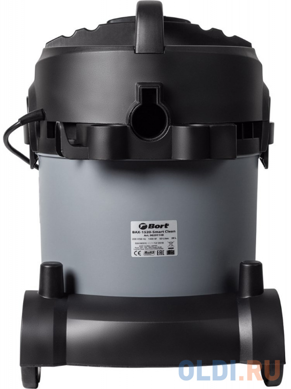 Bort Пылесос для сухой и влажной уборки BAX-1520-Smart Cle {Расход воздуха 50 л/сек; 94 л/сек; Вместимость бака 20 л; Мощность 1400 Вт; Пылесос для вл фото