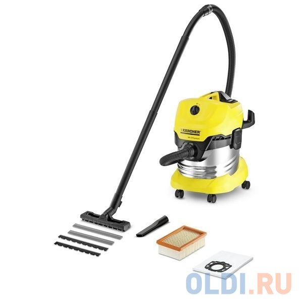 

Пылесос Karcher WD 4 Premium EU-I, сухая/влажная уборка, 1000 Вт., с мешком+циклонный фильтр 20 л., набор насадок