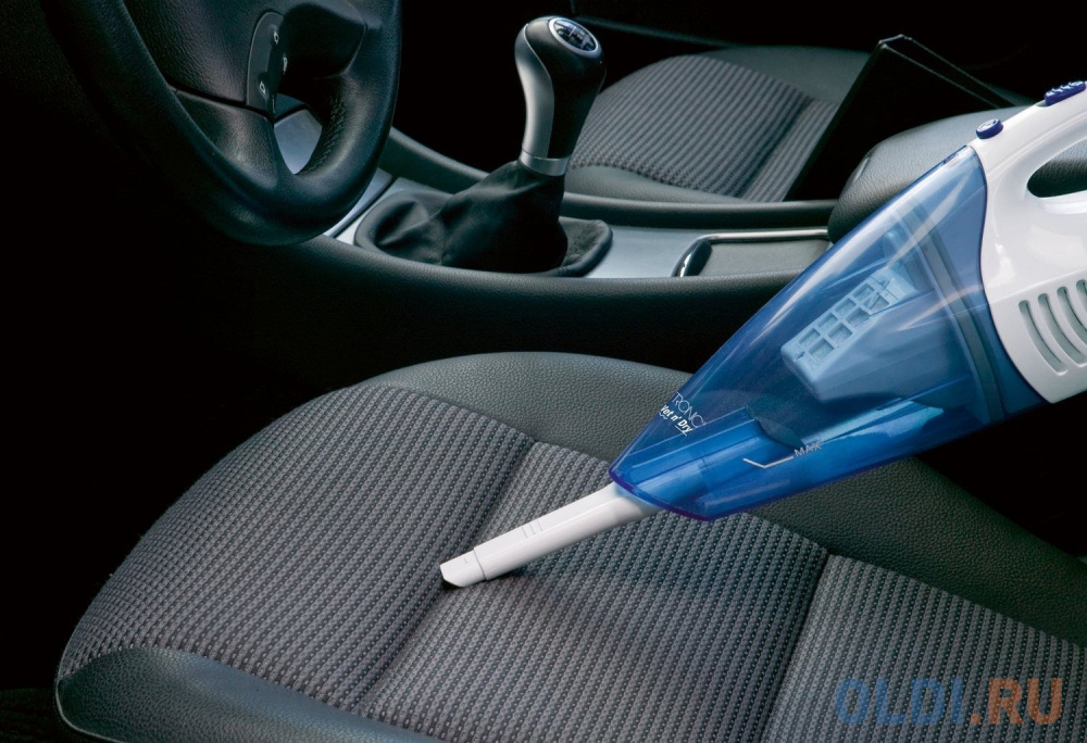 Автомобильный пылесос Clatronic AKS 828 сухая влажная уборка белый голубой фото