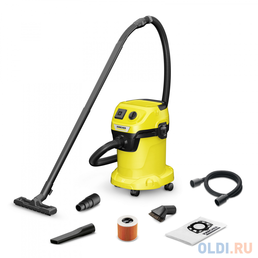 Строительный пылесос Karcher WD 3 P V-17/4/20 Workshop сухая влажная уборка жёлтый