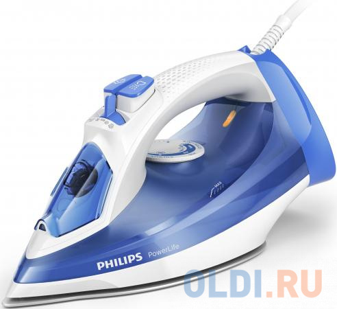 

Утюг Philips GC2990/20 PowerLife, 2300Вт, защита от накипи, противокапля, разбрызгивание, вес 1.25кг, синий
