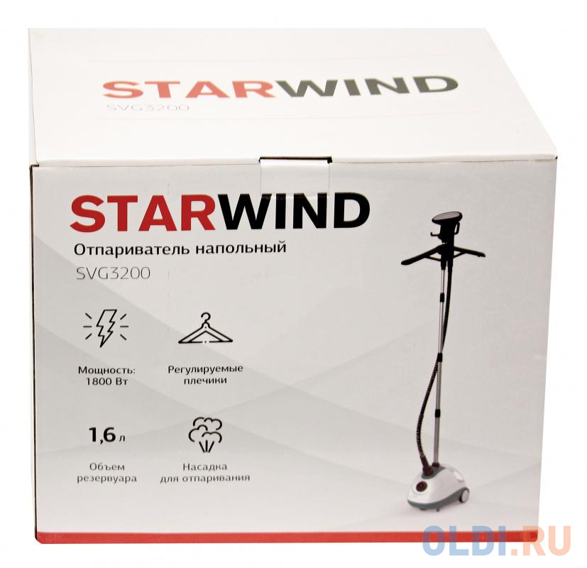 Отпариватель StarWind SVG3200 1800Вт белый зелёный фото