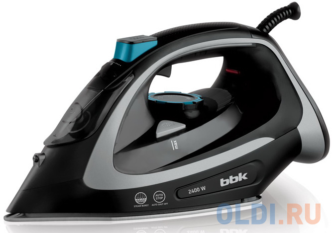 BBK ISE-2405 (B/S) Утюг электрический чёрный/серебро утюг   decker bxir2401e 2400вт чёрный голубой
