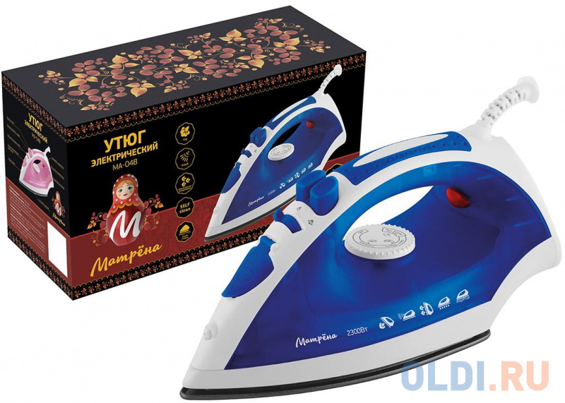 

УТЮГ "МАТРЁНА" МА-048 2300 ВТ ПОДОШВА СТАЛЬ (1/10) СИНИЙ