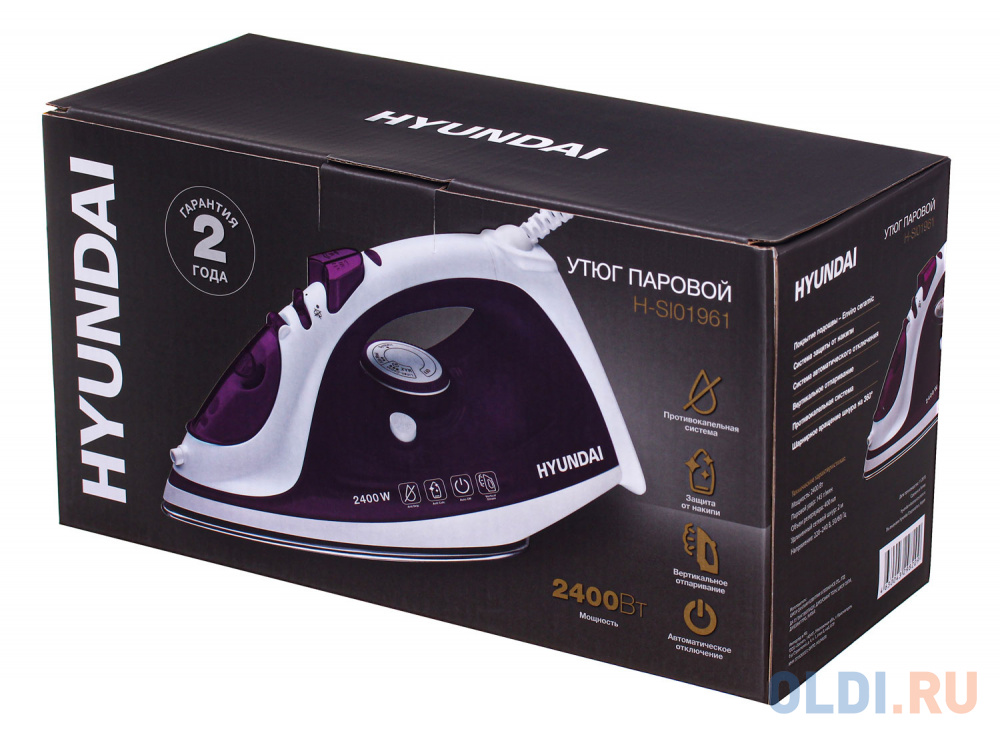 Утюг Hyundai H-SI01961 2400Вт белый фиолетовый фото