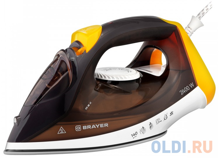 Утюг Brayer BR4003 2400Вт жёлтый коричневый дорожный электрический утюг irit