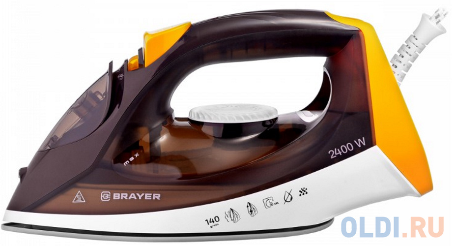 Утюг Brayer BR4003 2400Вт жёлтый коричневый, размер 151х305х208 мм, цвет коричневый/жёлтый - фото 2