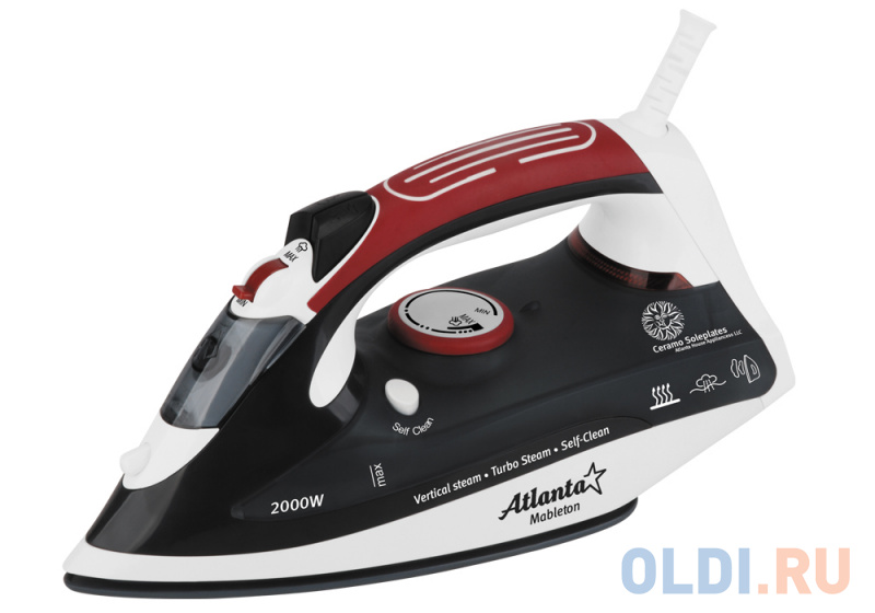 

Утюг ATLANTA ATH-5493 2000Вт белый чёрный, Черный/белый