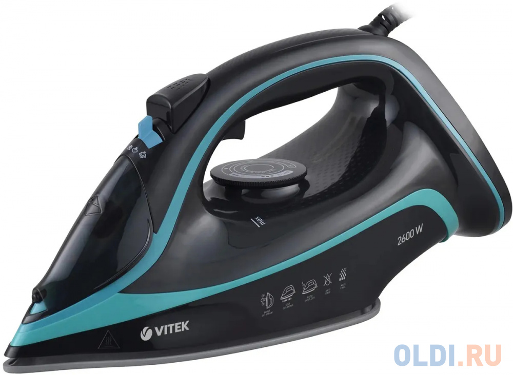 Утюг Vitek VT-8334,  2600Вт,  черный/бирюзовый