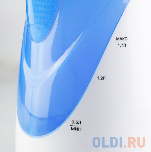 Чайник GALAXY GL 0202 2200 Вт белый голубой 1.7 л пластик 4630003368904 - фото 2
